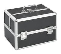 vidaXL Make-up Case Black Aluminium Beauty Case Storage Organiser Vanity Case