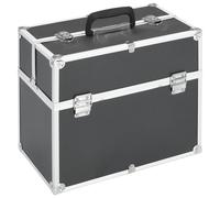 vidaXL Make-up Case Lockable with A Carrying Handle with Extendable Top and Tray