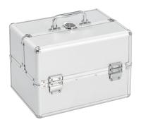 vidaXL Make-up Case Silver Aluminium Beauty Case Storage Organiser Vanity Case
