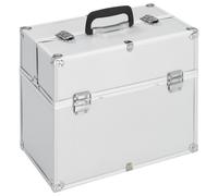 vidaXL Make-up Case Silver Aluminium Beauty Case Storage Organiser Vanity Case