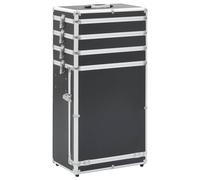 vidaXL Make-up Trolley Aluminium Black