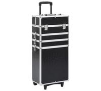 vidaXL Make-up Trolley Aluminium Black with Crocodile Pattern
