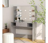Vidaxl Makeup Table With Led Lights 100X40X135 Cm Mdf Concrete Grey