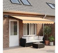 vidaXL Manual Awning Frame with LEDs Sand 5 x 3.5 m