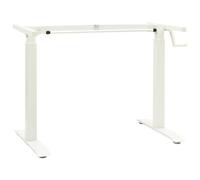 vidaXL Manual Height Adjustable Standing Desk Frame Hand Crank Ergonomic Stand up Desk Frame Workstation Sit to Stand Riser Base White