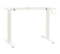 vidaXL Manual Height Adjustable Standing Desk Frame Hand Crank White Riser