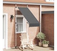 Retractable Awning 100cm Blue/White 100% Polyester PU Coating Steel Frame Manual