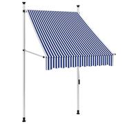 vidaXL Manual Retractable Awning 100 cm Blue and White Stripes