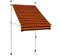 vidaXL Manual Retractable Awning 100cm Orange and Brown Folding Arm Canopy