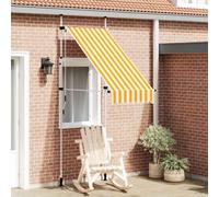 vidaXL Manual Retractable Awning 100cm Orange And White Stripes, Orange
