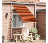 vidaXL Manual Retractable Awning 150 cm Orange and Brown