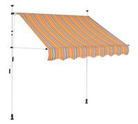 vidaXL Manual Retractable Awning 150 cm Yellow and Blue Stripes UK HOT