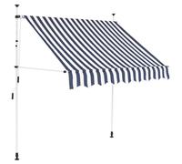 vidaXL Manual Retractable Awning 200cm Blue and White Stripes Window Canopy