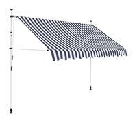 vidaXL Manual Retractable Awning 250 cm Blue and White Stripes UK GF0