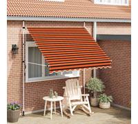 vidaXL Manual Retractable Awning 250cm Orange And Brown, Multi