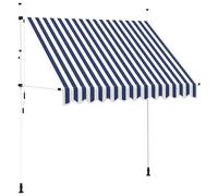 vidaXL Manual Retractable Awning 250 cm Blue and White Stripes UK GF0