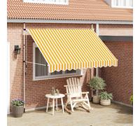 vidaXL Manual Retractable Awning 300cm Orange and White Stripes Window Canopy