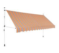 vidaXL Manual Retractable Awning 350 cm Yellow and Blue Stripes UK HOT