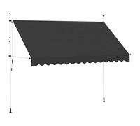Retractable Awning Anthracite 350cm Polyester PU Coated Steel Frame Manual 120cm