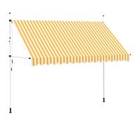 vidaXL Manual Retractable Awning 350cm Orange and White Stripes Window Canopy