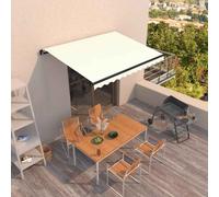vidaXL Manual Retractable Awning 350x250 cm Cream Outdoor Garden Patio Shade