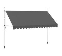 vidaXL Manual Retractable Awning 400cm Anthracite Outdoor Window Door Canopy