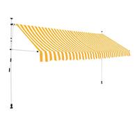 vidaXL Manual Retractable Awning 400 cm Orange and White Stripes UK HOT