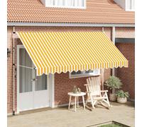 vidaXL Manual Retractable Awning 400 cm Orange and White Stripes