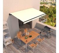 vidaXL Manual Retractable Awning 400x350 cm Cream Outdoor Garden Patio Shade