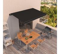 vidaXL Manual Retractable Awning 450x350 cm Anthracite Outdoor Garden Patio