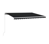 vidaXL Manual Retractable Awning 450x350 cm Anthracite Patio Shade Shelter