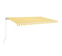 vidaXL Manual Retractable Awning 500X300cm Yellow And White, Yellow
