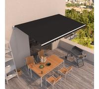 vidaXL Manual Retractable Awning 500x350 cm Anthracite