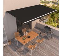 vidaXL Manual Retractable Awning 600x350 cm Anthracite Patio Shade Shelter
