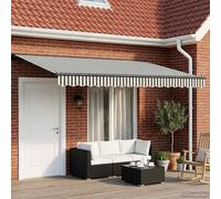 vidaXL Manual Retractable Awning Anthracite and White 4.5 x 3.5 m