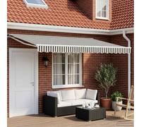 vidaXL Manual Retractable Awning Anthracite and White 4 x 3.5 m