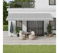 vidaXL Manual Retractable Awning Anthracite&White 600x350 cm
