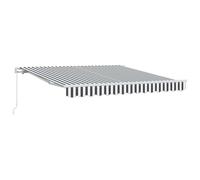 vidaXL Manual Retractable Awning Balcony Screen Anthracite & White 300x250 cm