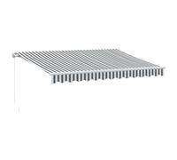 vidaXL Manual Retractable Awning Balcony Screen Anthracite & White 350x250 cm