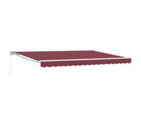 vidaXL Manual Retractable Awning Bordeaux Red 4 x 3 m, Solution for Garden and Patio, Modern Retractable Awning, Aluminium Canopy, Weather Resistant Patio Canopy for Outdoor Use