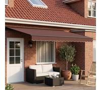 vidaXL Manual Retractable Awning Brown 4 x 3.5 m
