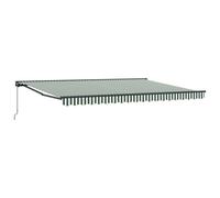 vidaXL Manual Retractable Awning Green and White 5 x 3.5 m