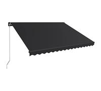 vidaXL Manual Retractable Awning Lightweight Anti-UV Home Garden Outdoor Living Window Folding Arm Awnings Canopy Shade 450x300cm Anthracite