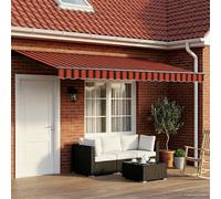vidaXL Manual Retractable Awning Orange, Black and Yellow 4.5 x 3.5 m
