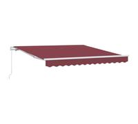 vidaXL Manual Retractable Awning Outdoor Privacy Screen Burgundy 300x250 cm