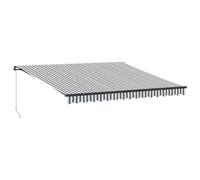 (anthracite and white, 400 x 350 cm) vidaXL Manual Retractable Awning Outdoor Patio Awning Sunshade Garden Canopy