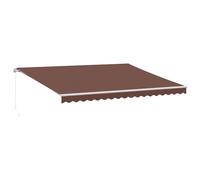 vidaXL Manual Retractable Awning Privacy Screen Sunshade Brown 450x300 cm