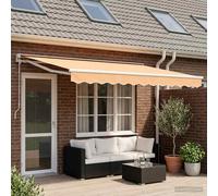 vidaXL Manual Retractable Awning Sand 4.5 x 3.5 m