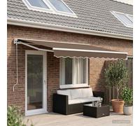 vidaXL Manual Retractable Awning Taupe 4 x 3 m Polyester and Aluminium
