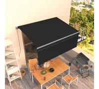 vidaXL Manual Retractable Awning with Blind 3.5x2.5m Anthracite Outdoor Awning